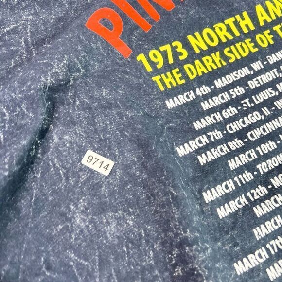 Pink Floyd Shirt Womens Navy Blue Medium Dark Side of the Moon Tour Graphic Tee - Picture 7 of 7